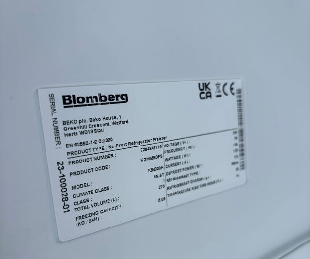 Bloomberg Silver Fridge Freezer