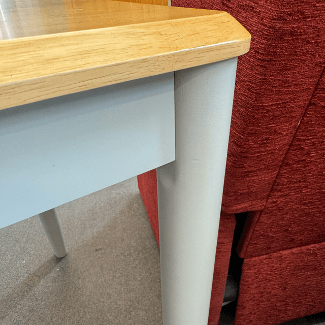 Modern Dining Table With Grey Legs And Light Wood Top