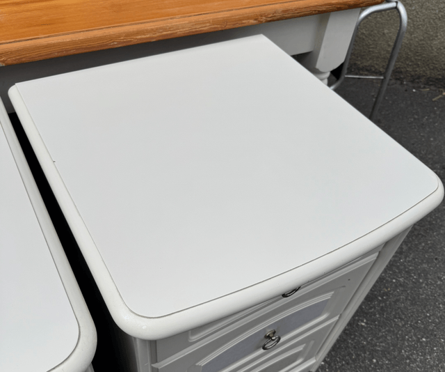 A Pair Of Solid White Bedsides