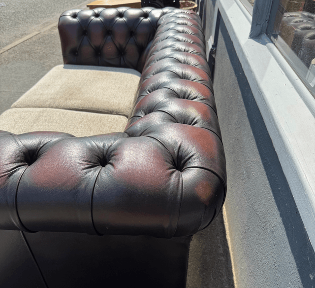 A Pair Of Oxblood Leather Chesterfields (£285 each)