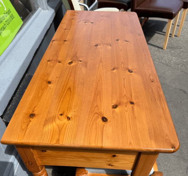 Solid Pine Dressing Table With Stool
