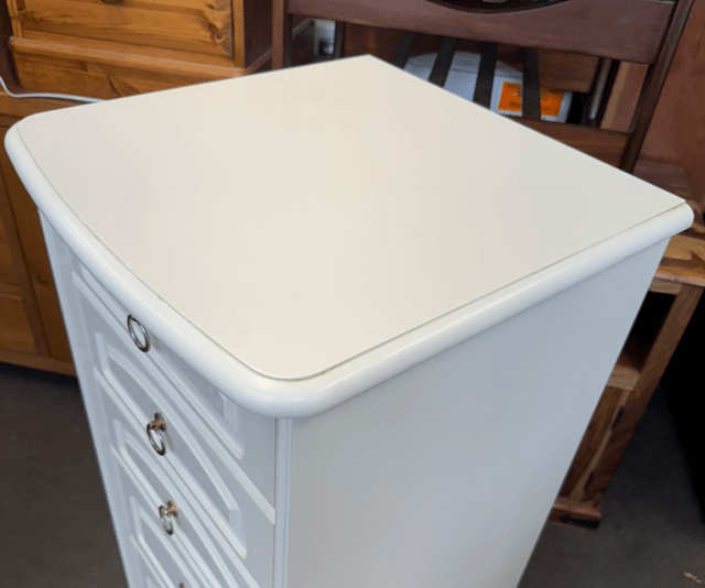 Solid White 5 Drawer Tallboy