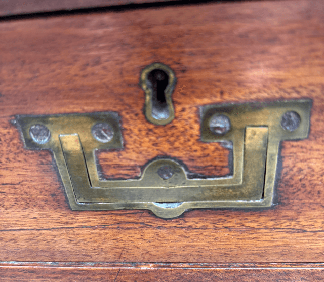 Mahogany Victorian Campaign Style Chest With Brass Sunken Handles