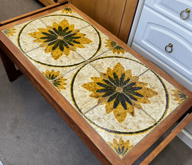 Teak Tile Top Coffee Table