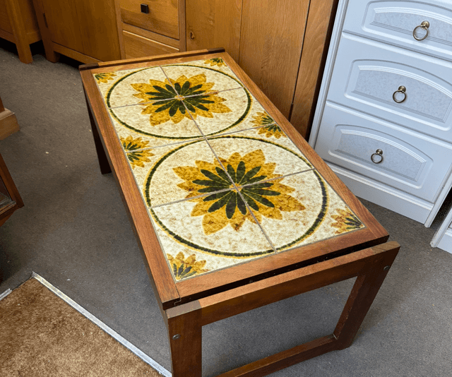 Teak Tile Top Coffee Table