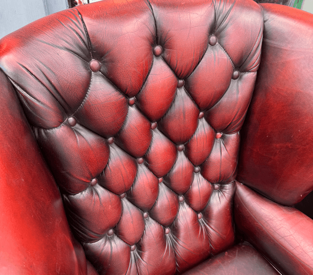 Oxblood Leather Wingback And Club Chair