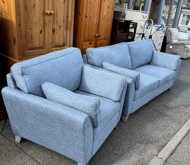 Modern Blue Fabric Sofa