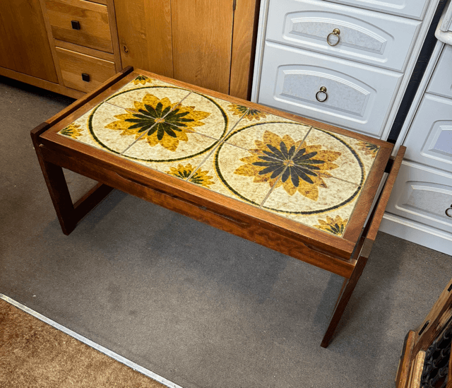 Teak Tile Top Coffee Table